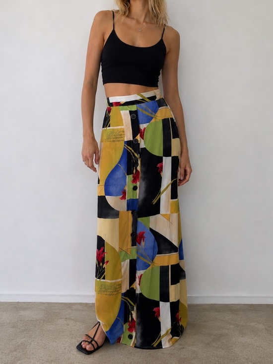 Conrad C Collection Dresses & Skirts - Vintage Conrad C Collection Abstract Print Maxi Skirt